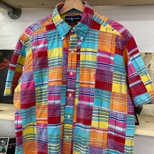 2004 Ralph Lauren Patchwork Plaid Button Up